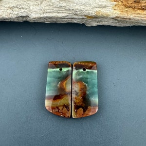 Chrysocolla Bead Pair - for jewelry making or collection