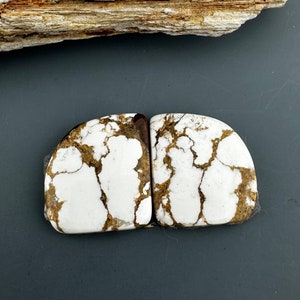 White Horse cabochon pair - for jewelry making or collection