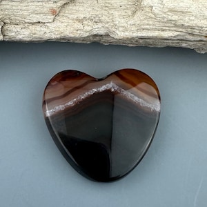 Banded Agate Heart Cabochon - for jewelry making or collection