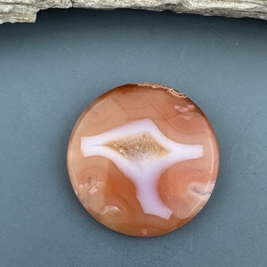 Round Carnelian Druzy Agate - for jewelry making or collection