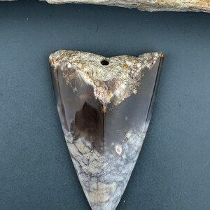 Chalcedony Sharktooth Bead - for jewelry making or collection