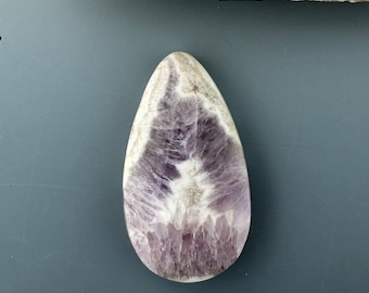 Amethyst in Quartz, Teardrop shaped cabochon - for jewelry making or collection