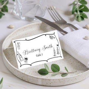 Custom hand drawn place card template