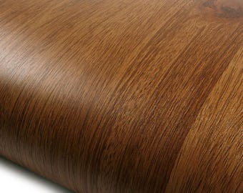 ROSEROSA Peel and Stick Faux Merbau Wood Self-Adhesive Wallpaper Door Wrap Counter Top Border Molding Trim PG606