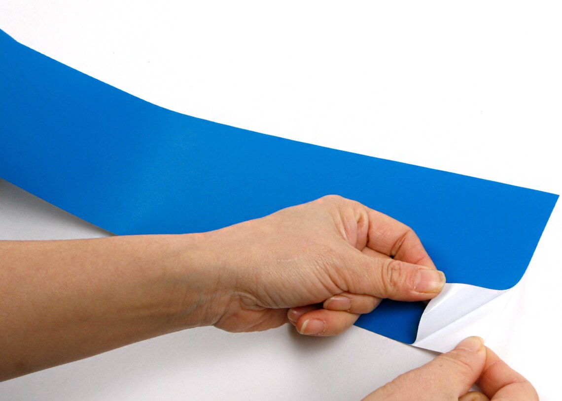 Peel & Stick Border Sticker Solid Blue Color SelfAdhesive Etsy