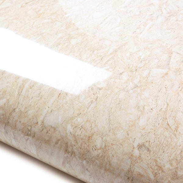 ROSEROSA Peel and Stick Glossy Faux Marble Architectural Film Self-adhesive Wallpaper Door Wrap Counter Top Border Mirror Molding Trim NI957