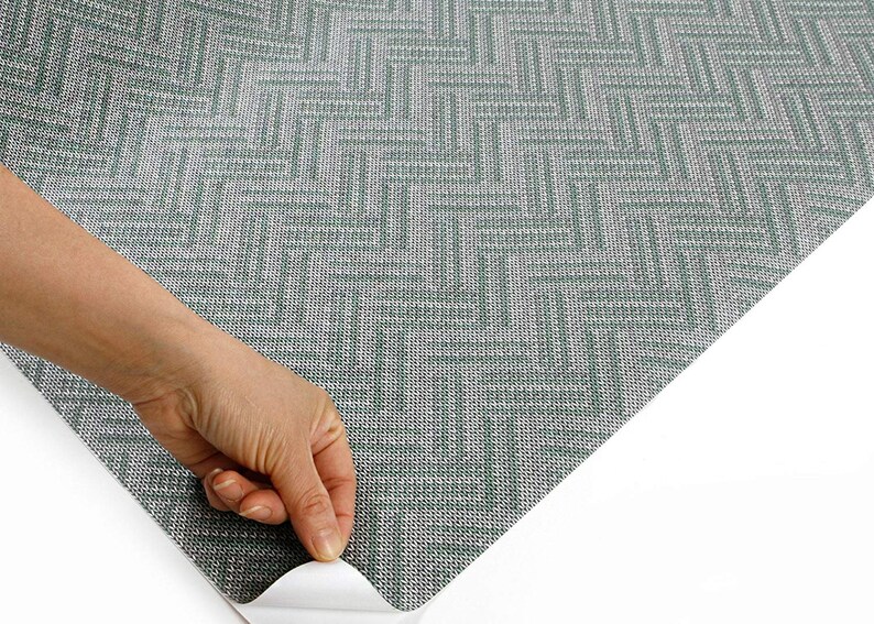 GA128 : 2.00 Feet X 6.56 Feet ROSEROSA Peel and Stick PVC Fiber Weave Instant Self-Adhesive Covering Countertop Backsplash Gray Green GA128 : 2.00 Feet X 6.56 Feet ROSEROSA Peel and Stick PVC Fiber Weave Instant Self-Adhesive Covering Countertop Backsplash Gray Green