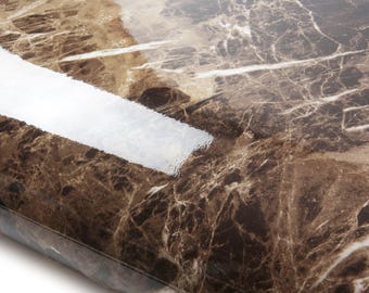 ROSEROSA Peel and Stick Glossy Faux Marble Architectural Film Self-adhesive Wallpaper Door Wrap Counter Top Border Molding Trim PGS4020