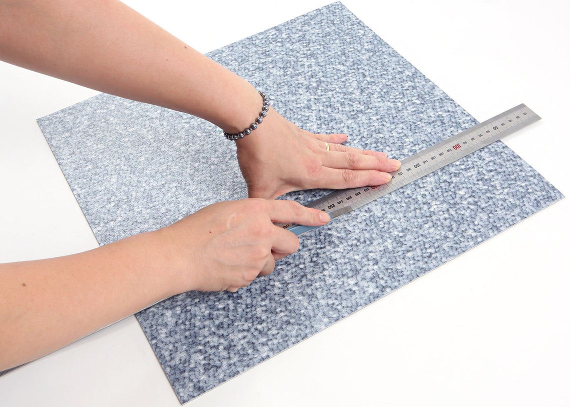 Peel and Stick Square Vinyl Tiles Carpet Pattern Vinyl Etsy