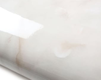 ROSEROSA Glossy Faux Marble Architectural Film NI987 - Peel and Stick Self-Adhesive Vinyl Wrap for Kitchen Countertops & Cabinets
