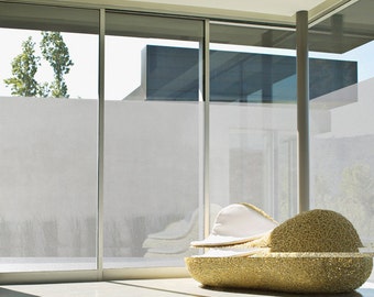 Peel and Stick No Glue Static Window Film Decorative Glass Privacy Film UV Block Frost White 32001 : 100cm(3.28 Feet) X 180cm(5.90 Feet)