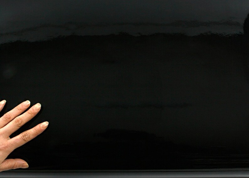 4801-3 2.00 ft X 6.56 ft ROSEROSA Peel and Stick PVC High Glossy Solid Instant Self-Adhesive Covering Countertop Backsplash Black GS418