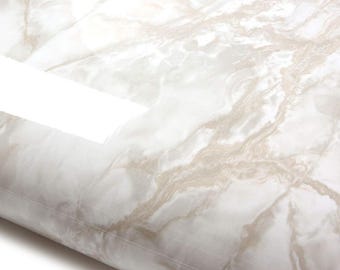 ROSEROSA Peel and Stick Glossy Faux Marble Architectural Film Self-adhesive Wallpaper Counter Top Border Mirror Molding Trim PGS4130