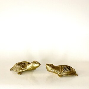 Marine miniature brass animals,dhokra,dokra,cire perdue,lost wax casting.Indian art,Turtle,Tortoise,snail ,fish.metal sculpture image 7