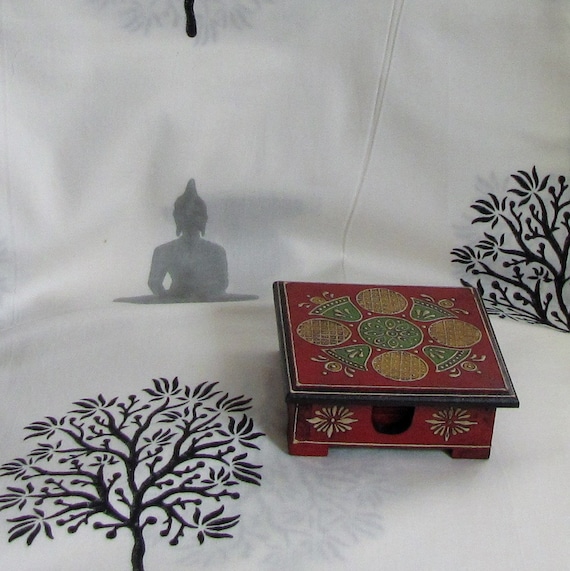 Hand block print cotton Bedsheet,bedspread,bedding,bed linen,Flat sheet.100 % soft premium cotton.full/double bed sheet,Buddha motif.
