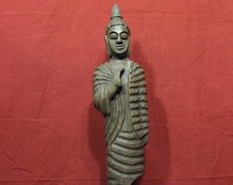 Buddha wood sculpture ,Standing Buddha ,Buddha wood statue.Buddha figurine,Buddha art,Buddhism,Buddhist.Yoga room decor gift.