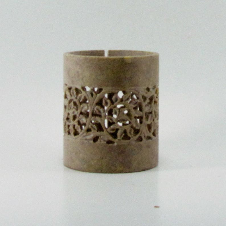 Soapstone Carved Tea Light Candle Holder Cylindricalt Light Etsy
