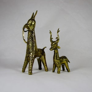 Deer dhokra brass animal sculpture,statue, alloy, dhokra,Table decor curio,artifact.Tribal art,Indian art,figurine,Indian tribal art