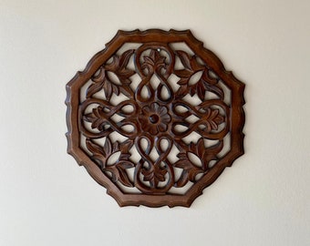 Hand Carved wooden mdf wall hanging,decor,panel art,12 x 12 inches.