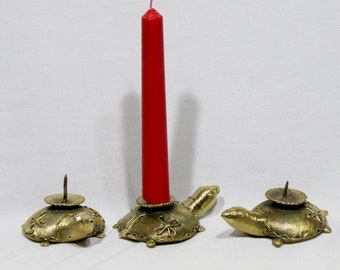 Tortoise ,Turtle brass metal dhokra candle holder