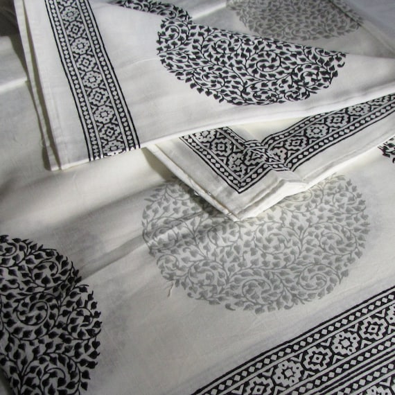 Indian Hand block print cotton bedspread,bedding,bed linen,Flat sheet.100 % soft premium cotton.Summer bed sheets.