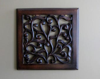 Hand Carved wooden mdf wall hanging,decor,panel art,12 x 12 inches.