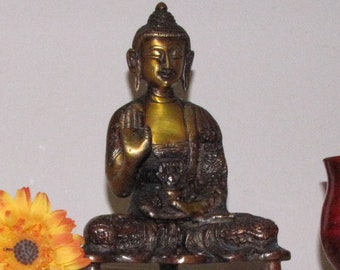 Buddha brass statue,Buddhism,Buddhist,6.5 inches tall,Buddha figurine,Buddha deity,altar,shrine,Meditation Buddha,Buddha gift