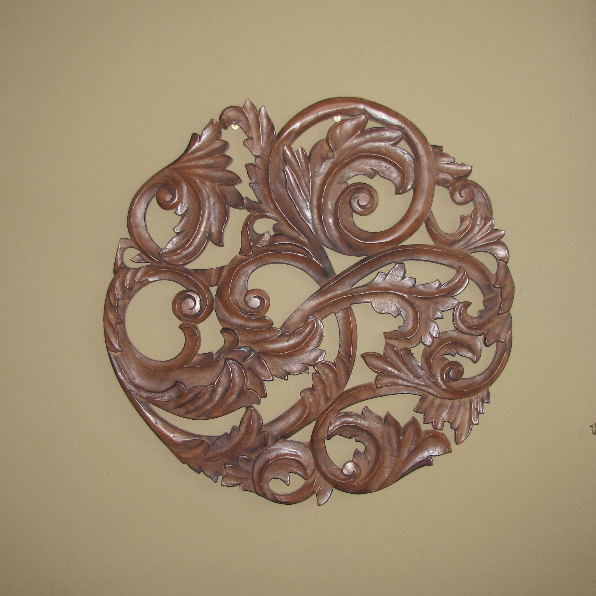 Decoración de pared de panel de madera tallada arte del panel | Etsy