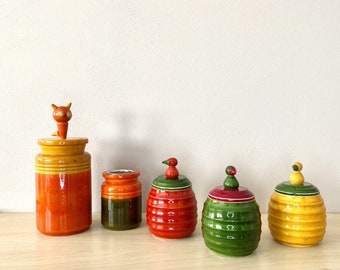 Colourful Kitchen Jars, Storage Jars, Kitchen Storage, Kitchen Shelf Decor, Kitchen Decor, Storage Jars, Kitchen Containers, Colourful Jars