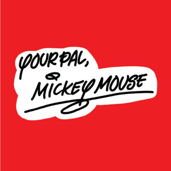 Mickey Mouse Signature Mickey Mouse Signature Sticker Vinyl Sticker Laptop  Sticker Sticker Stickers Stickers for Car Disney 