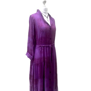 Purple Long Dress, Boho Hippy Festival style, Summer casual MAXI shirt dress cool loose fitting, One Size UK 8 - 14