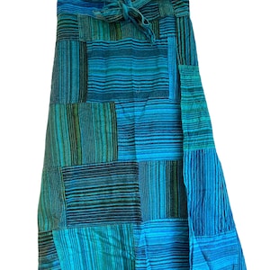 Long Wrap Skirt, Turquoise Blue, Boho Hippy Festival style, STUNNING 100% pure cotton, Casual Summer MAXI  UK 8-16