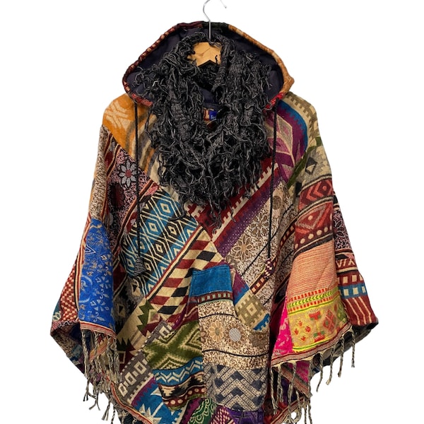 Pretty Boho hippy goth, Black Grey PINK, PURPLE, Petrol Blue, shaggy, crochet knit tassel scarf wrap pashmina, the perfect gift!