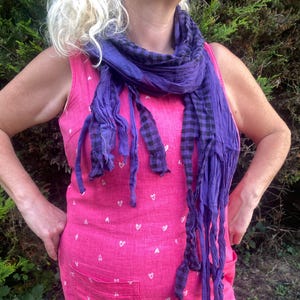 Sciarpa avvolgente VIOLA, pashmina, scialle, 100% cotone, Boho Hippy, dreadlock da festival