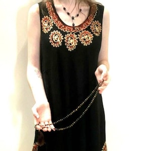 Black & Red UMBRELLA dress, Boho, hippy, summer sun, beach festival FREE SIZE
