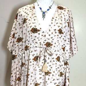 Silky Kaftan TUNIC Dress, Summer beach cover up, party dress, One Size UK 8-18