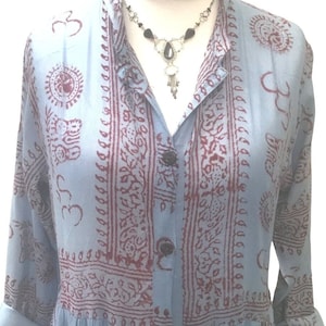 Long Shirt Dress, Sky Blue,Boho Hippy Festival style, Casual Summer MAXI, cool loose fitting, One Size UK 8 10 12 14