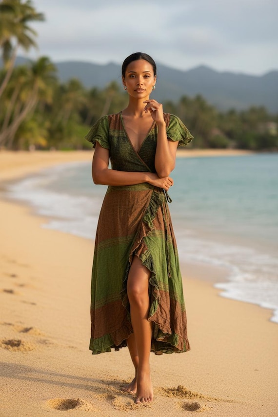 green emerald velvet dress Wrap and Tie Gown