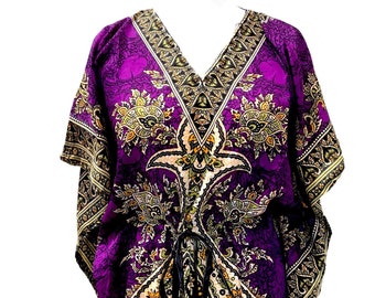 Boho hippy summer kaftan cover up beach robe maxi dress purple amethyst uk 8 10 12 14 16 18 us 4 6 8 10 12 14