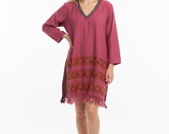Boho Dusky PINK TUNIC Pullover, Jumper, Sweater top UK 6-14