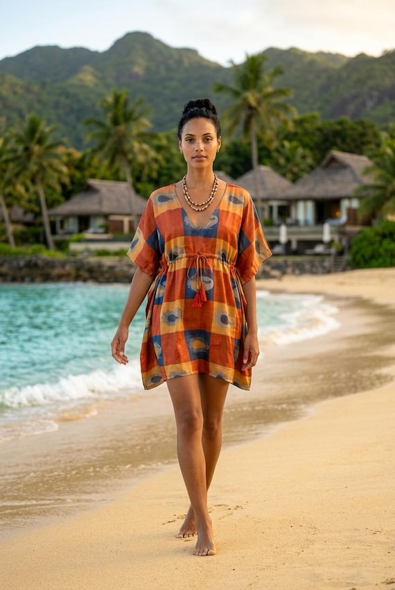 Silky BRONZE Kaftan TUNIC Dress, Summer Beach Cover Up, Party Dress, One  Size UK 8-18 - Etsy Israel