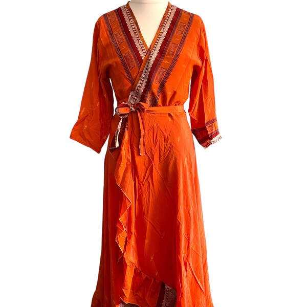 Silky Knit Foiled Abstract Print Wrap Dress 647