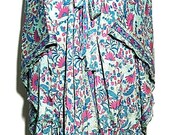 Boho hippie 100 silk kimono cover up wrap long gown robe dress duster coat pink