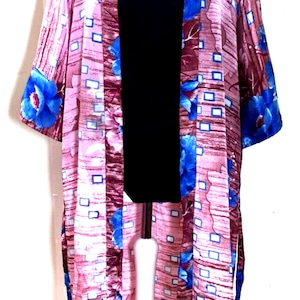 Kimono robe dressing gown wrap hippy festival sari silk beach cover up 8-14 gift