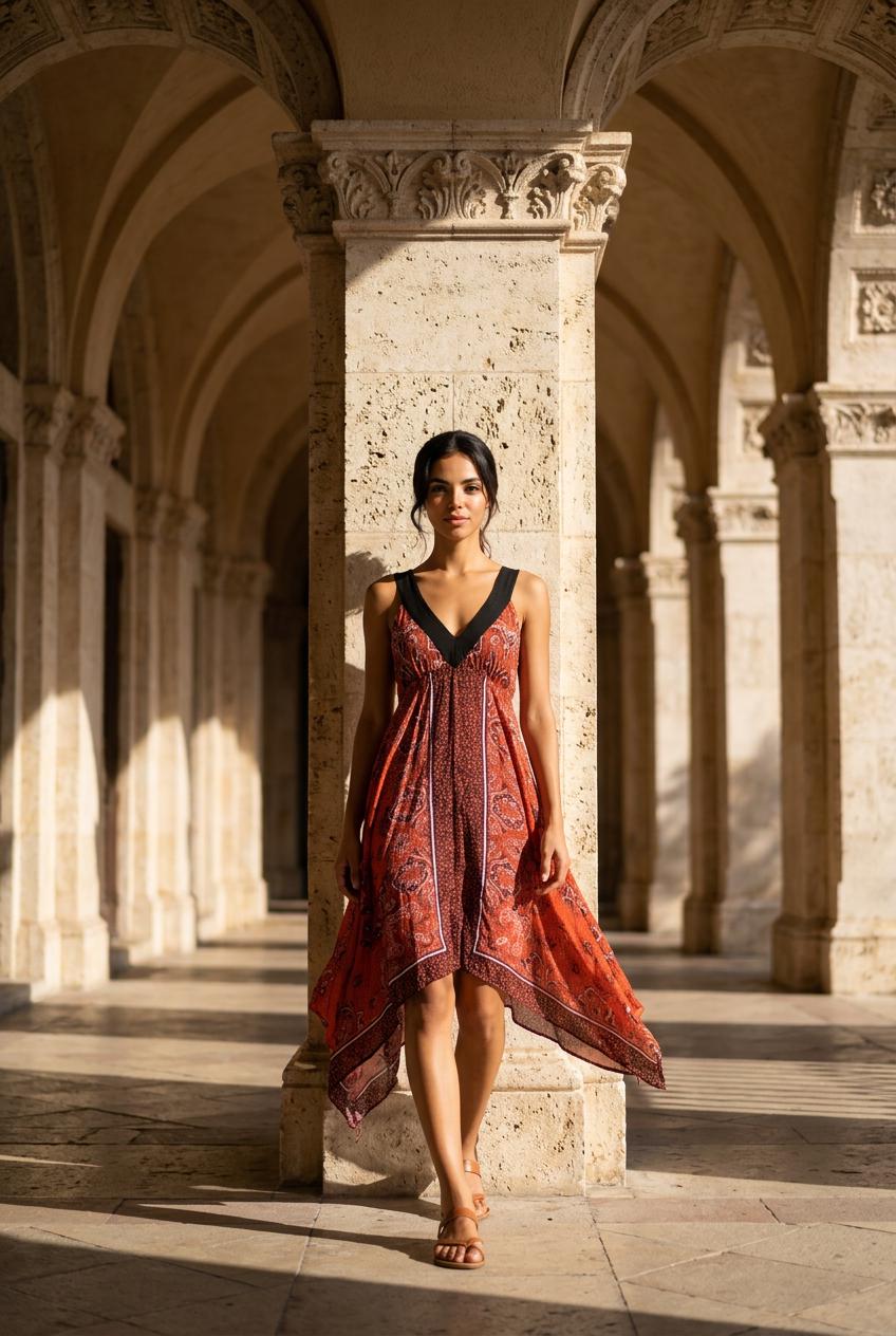 hanky hem beach dress Blue Tie Dye Strappy Asymmetrical hanky hem cami Dress  Gratitude Fashion  Limited