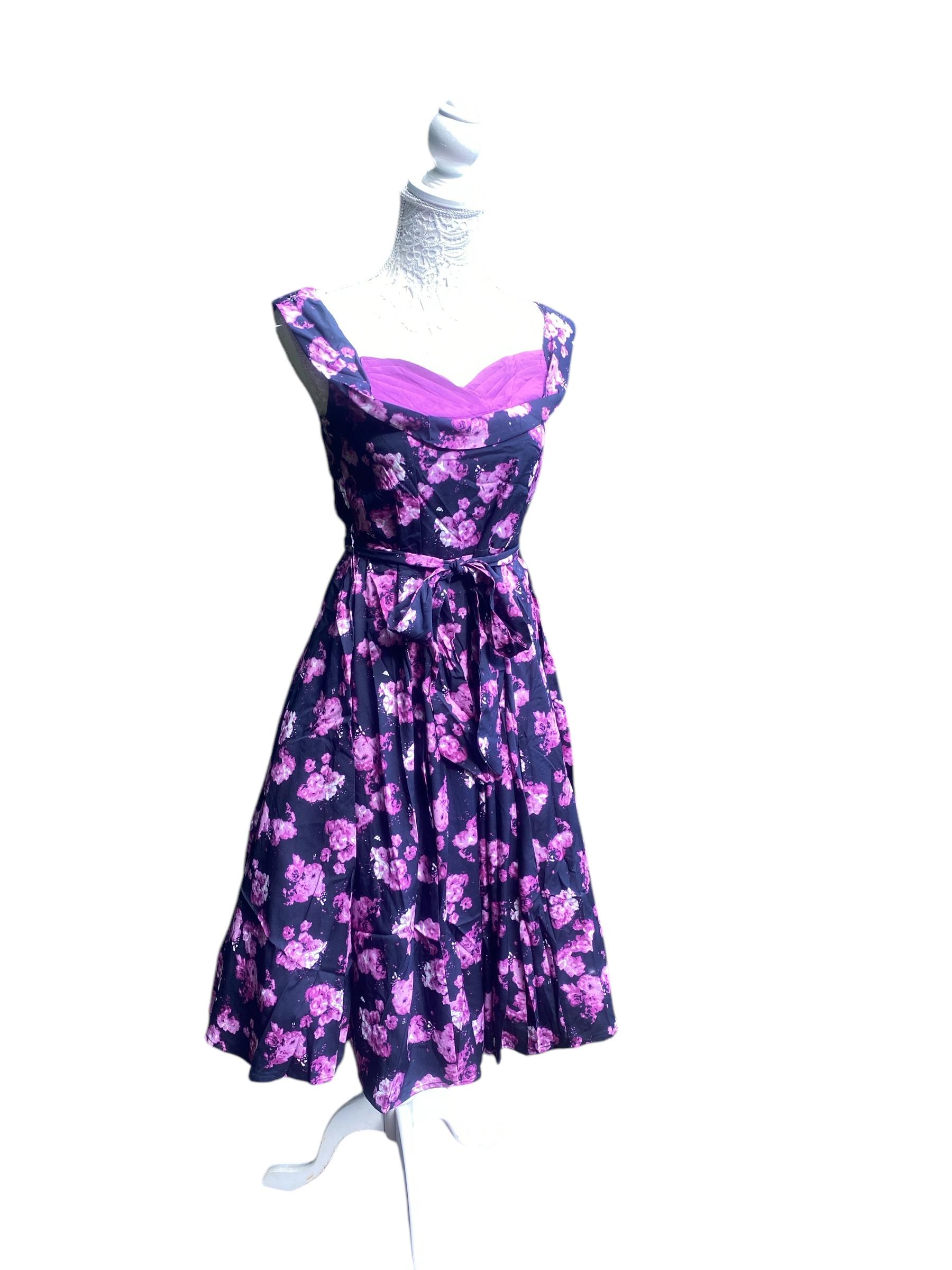 MINTLIMIT Women's 1950s Retro Rockabilly Sweetheart Dress - Belted Cocktail Dress With Pockets | Vintage A-Line Midi