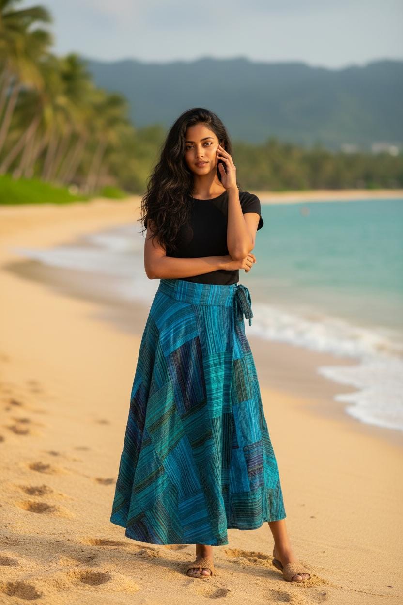 Turquoise Wrap Skirt - Etsy