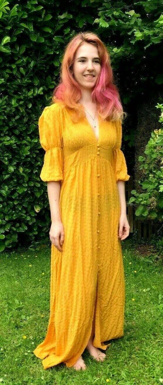 Pretty Saffron Yellow Boho Hippy Long Maxi Summer Lightweight - Etsy UK