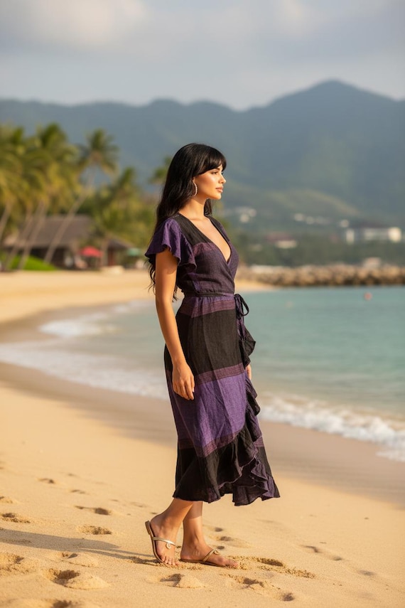 purple hippie dress Violet Purple Halter Maxi Dress - Boho Hippie Summer Dress