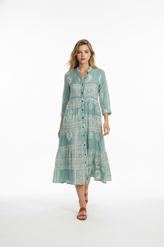 mint green maxi dress uk Uranie Mint Green Gathered Maxi Dress, XS / Green main image 1